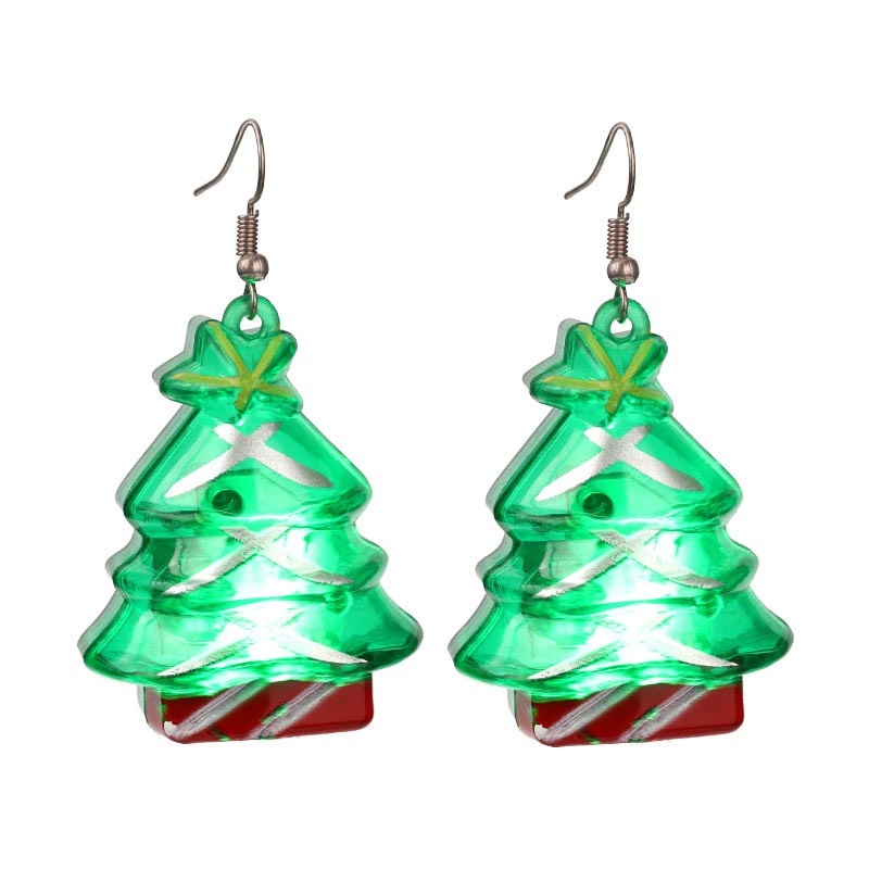 Led Christmas Santa Claus Tree Elk Luminous Earrings - Christmas Tree - image 6