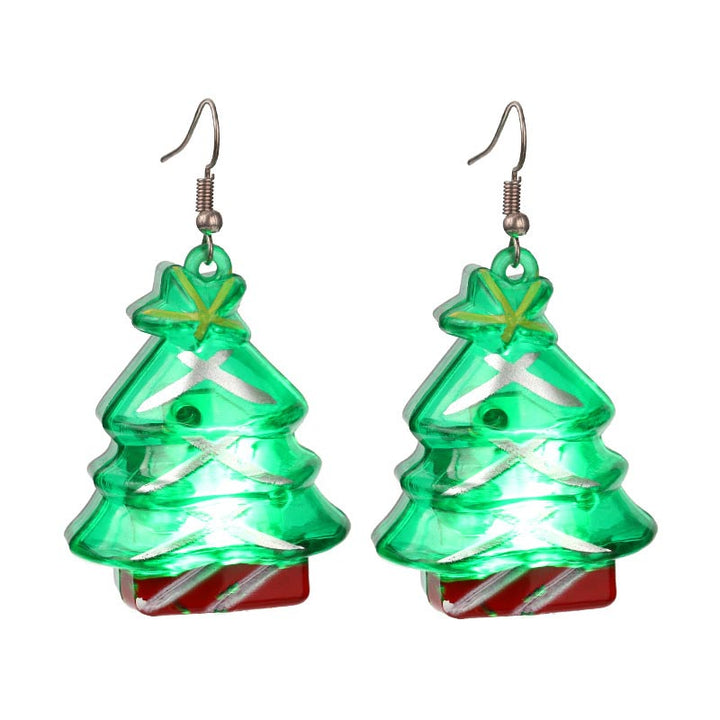 Led Christmas Santa Claus Tree Elk Luminous Earrings - Christmas Tree - image 6