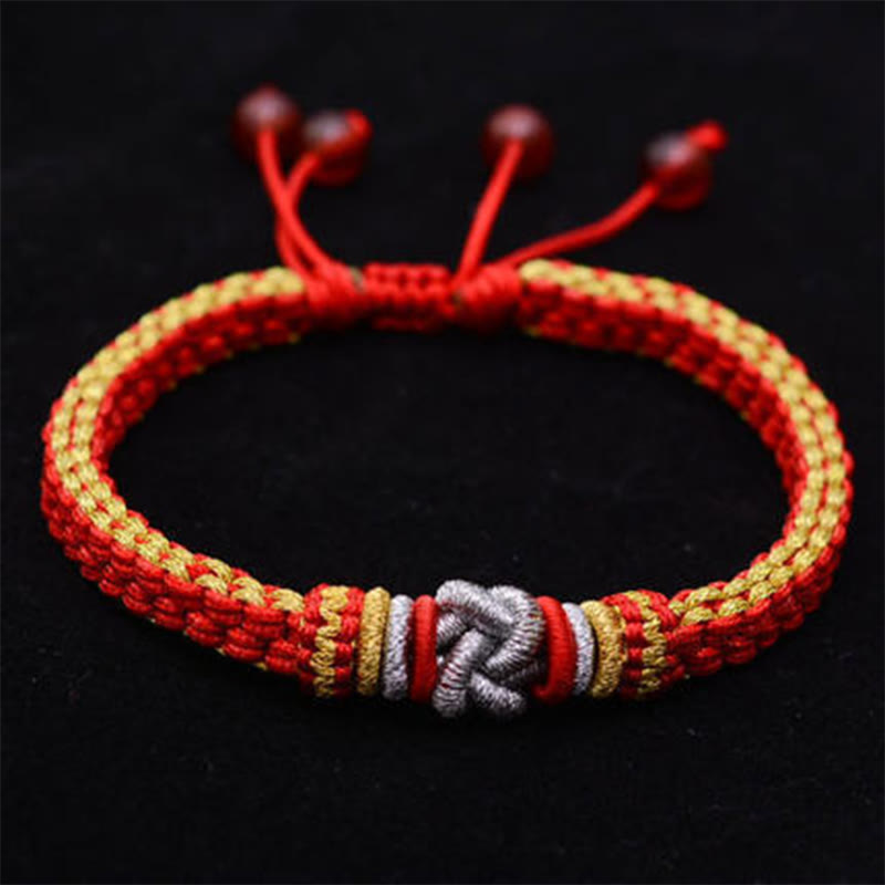 Buddha Stones Colorful Rope True Love Knot Luck Handmade Bracelet - image 15