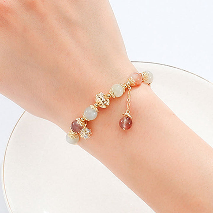 Buddha Stones Colorful Rutilated Quartz Cat Eye Zircon Auspiciousness Bead Bracelet - image 2