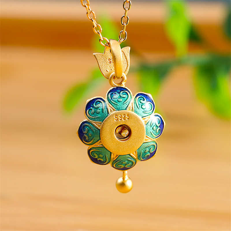 Buddha Stones 925 Sterling Silver Tibet Lotus Prayer Wheel Red Agate Enlightenment Necklace Pendant - image 4