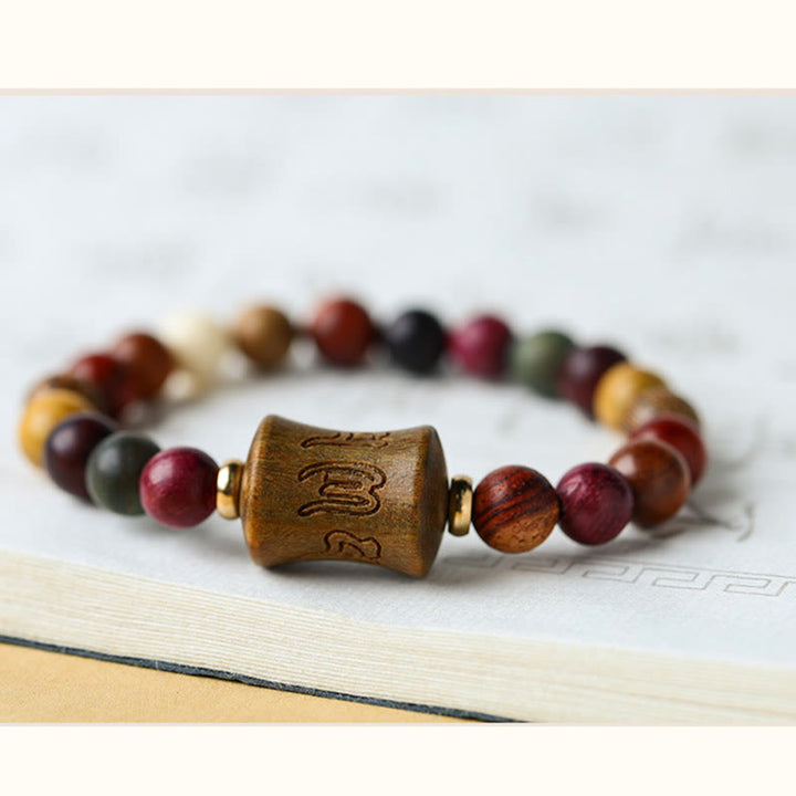 Buddha Stones Tibet Multicolored Sandalwood Om Mani Padme Hum Protection Bracelet - image 10