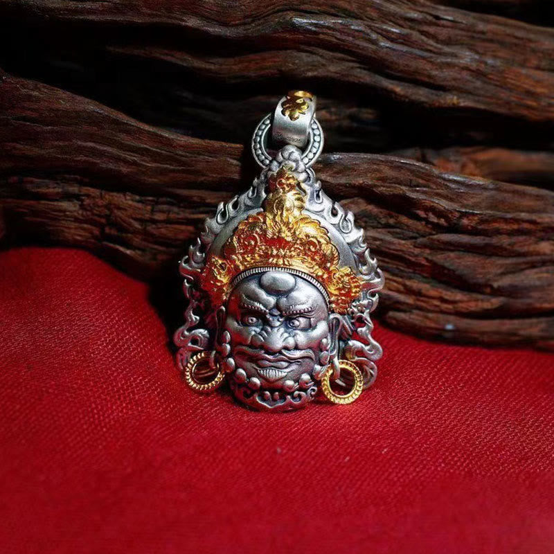 Buddha Stones Yellow God of Wealth Amulet Copper Luck Necklace Pendant - image 3