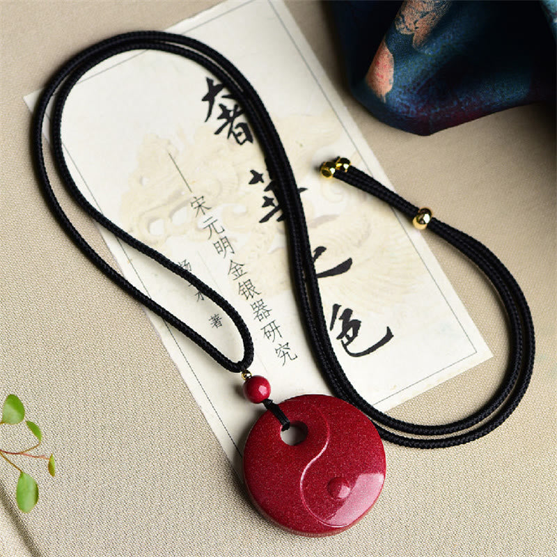 Buddha Stones Laughing Buddha Yin Yang Chinese Zodiac Gourd Natural Cinnabar Blessing Necklace Pendant - image 10