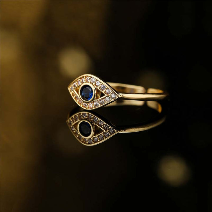 Buddha Stones Evil Eye Protection Blessing Copper Ring - image 2