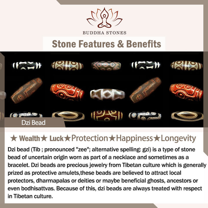 Buddha Stones Tibetan Nine-Eye Dzi Bead Wealth Bracelet - image 9