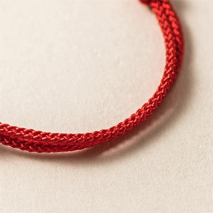 Buddha Stones 925 Sterling Silver Year of the Dragon Luck Strength Red Rope Bracelet - image 4