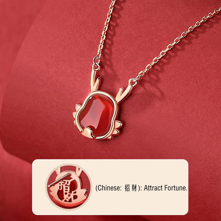 ❗❗❗A Flash Sale- Buddha Stones 925 Sterling Silver Year of the Dragon Natural Red Agate Dragon Attract Fortune Fu Character Strength Bracelet Necklace Pendant Earrings - image 11