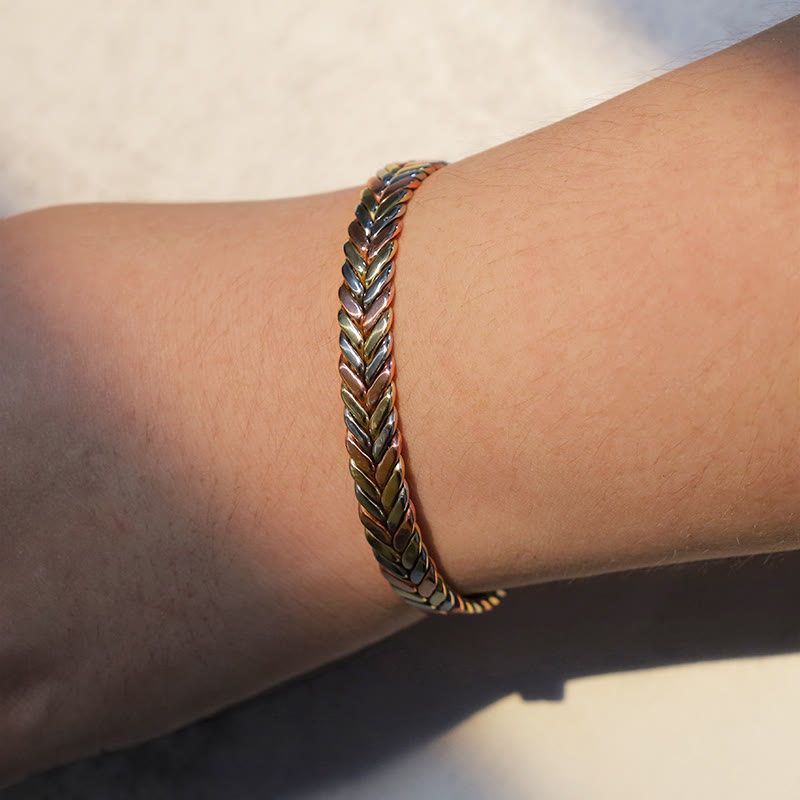 Buddha Stones Vintage Magnetic Copper Adjustable Cuff Bracelet Bangle - image 2