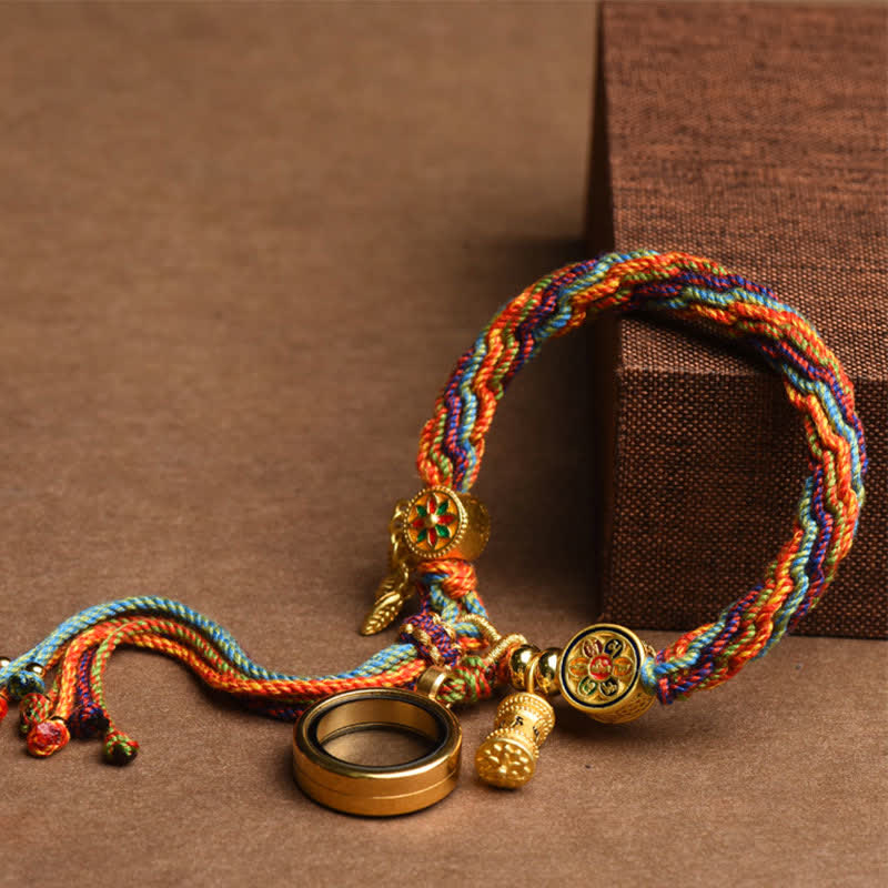 Buddha Stones Tibetan Om Mani Padme Hum Dreamcatcher Luck Colorful Reincarnation Knot String Bracelet - image 6