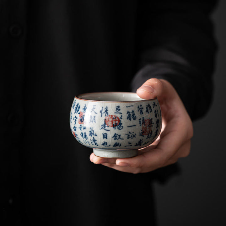 Buddha Stones Mountain Landscape Lotus Orchid Pavilion Gathering Ceramic Teacup Kung Fu Tea Cup - image 15