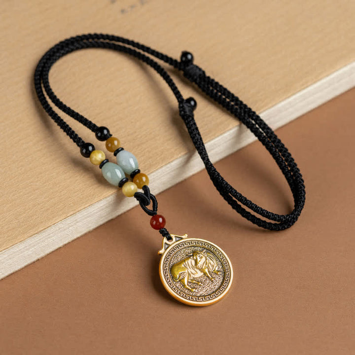 12 Chinese Zodiac Blessing Wealth Fortune Necklace Pendant - Ox - image 4