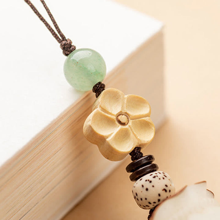 Buddha Stones Natural Bodhi Seed Money Bag Flower Blessing Prosperity Keychain - image 13