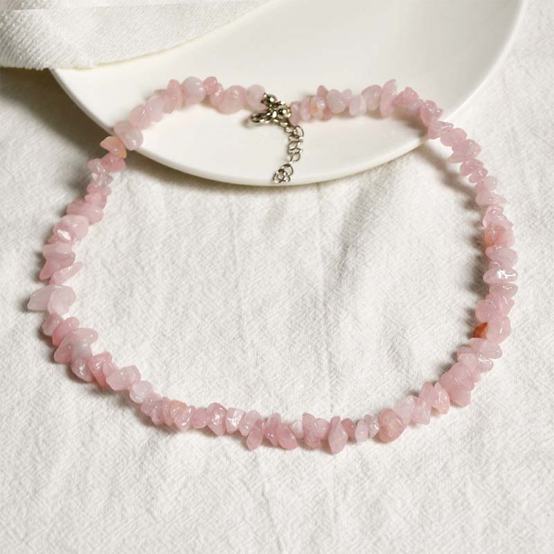 Buddha Stones Natural Crystal Stone Luck Necklace - Pink Crystal - image 7