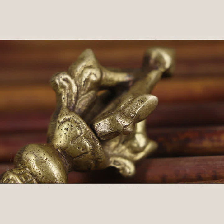 Buddha Stones Tibetan Five Strands Vajra Dorje Enlightenment Copper Decoration - image 6