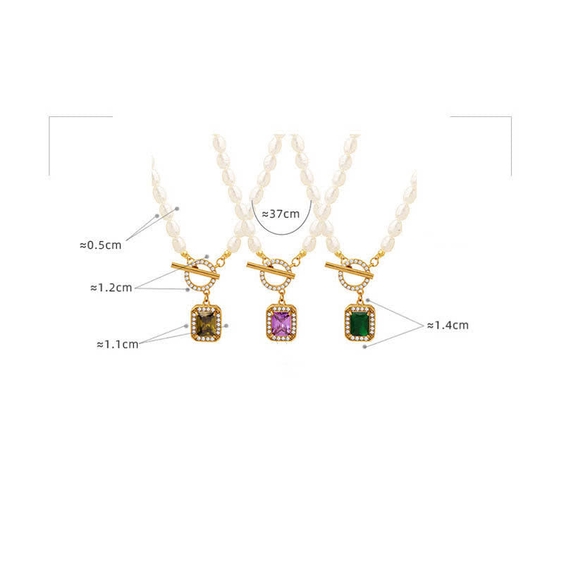 Pearl Zircon Wealth Charm Necklace Pendant - image 15