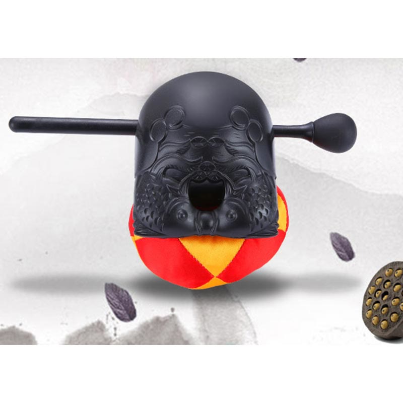 Buddha Stones Koi Fish Pattern Mindfulness Buddhist Temple Mokugyo Wooden Fish Drum - image 8