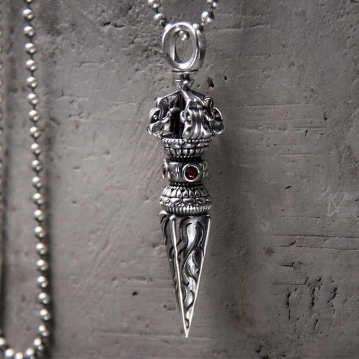 Buddha Stones 925 Sterling Silver Vajra Spiritual Power Necklace Pendant - image 4