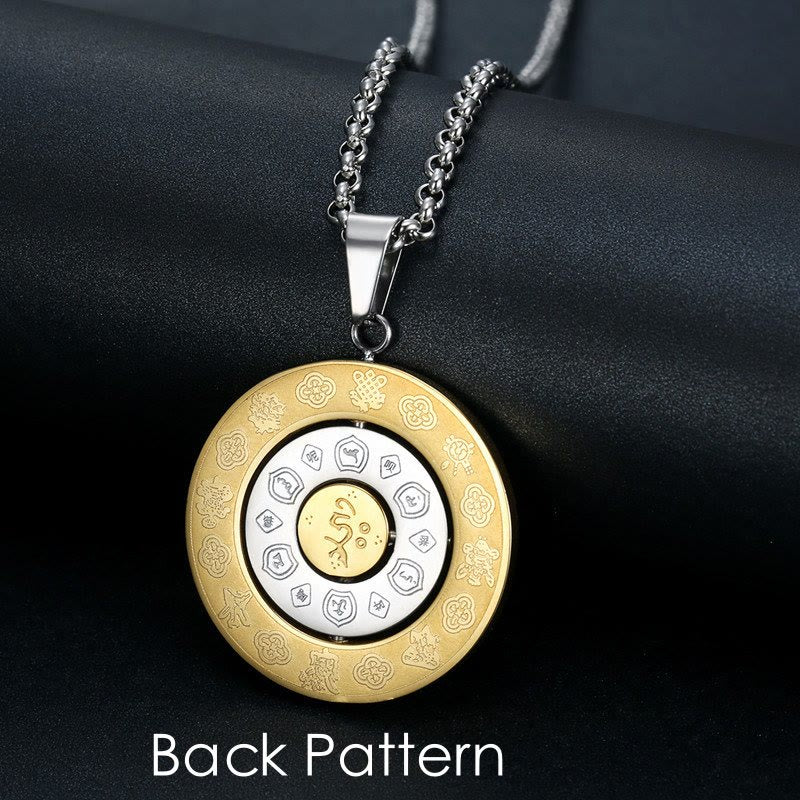 Buddha Stones Chinese Zodiac Nine Palaces Eight Diagrams Bagua Amulet Harmony Necklace Rotatable Pendant - image 3