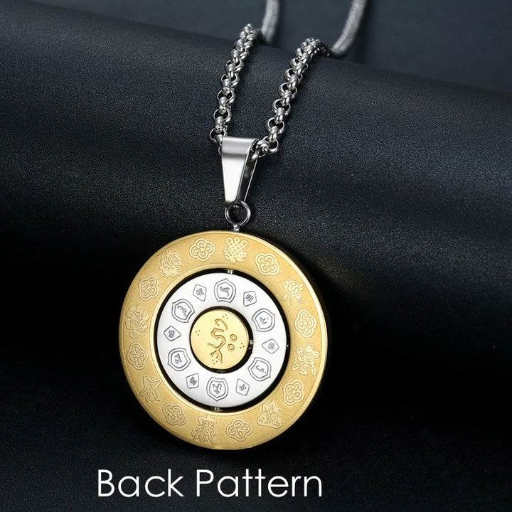 Buddha Stones Chinese Zodiac Nine Palaces Eight Diagrams Bagua Amulet Harmony Necklace Rotatable Pendant - image 3
