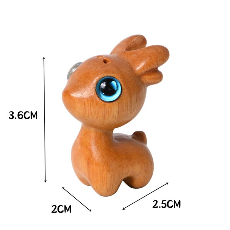 Buddha Stones Small Leaf Red Sandalwood Ebony Wood Sandalwood Green Sandalwood Lucky Mini Deer Protection Decoration - image 7