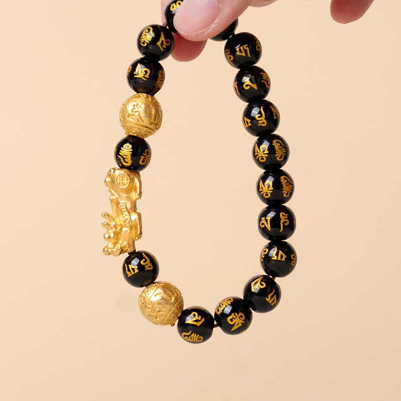 Buddha Stones FengShui PiXiu Obsidian Wealth Bracelet - image 4