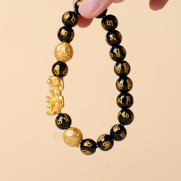Buddha Stones FengShui PiXiu Obsidian Wealth Bracelet - image 4