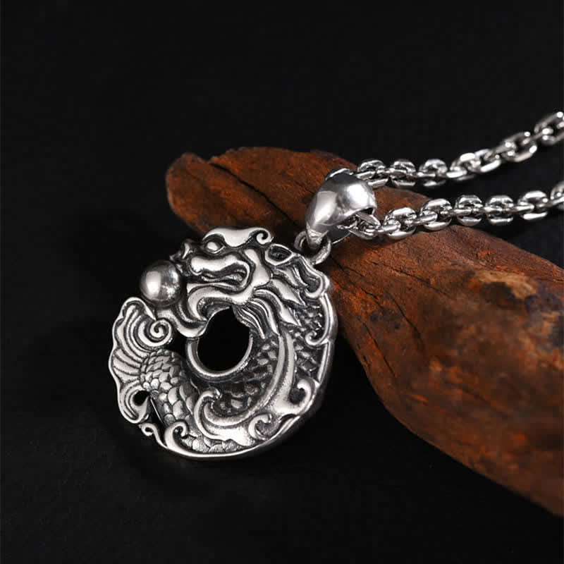 Buddha Stones Koi Fish Dragon Peace Buckle Wealth Necklace Pendant - image 7