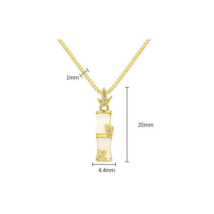 Buddha Stones Chalcedony Bamboo Pattern Harmony Necklace Pendant - image 6