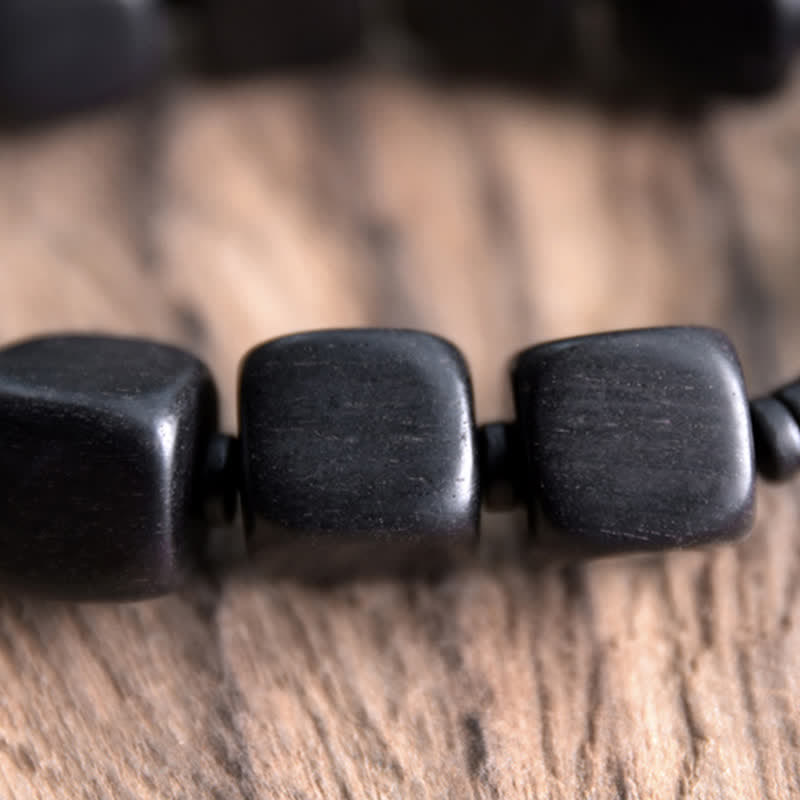 Buddha Stones Tibetan Ebony Wood Dzi Bead Strength Bracelet - image 9