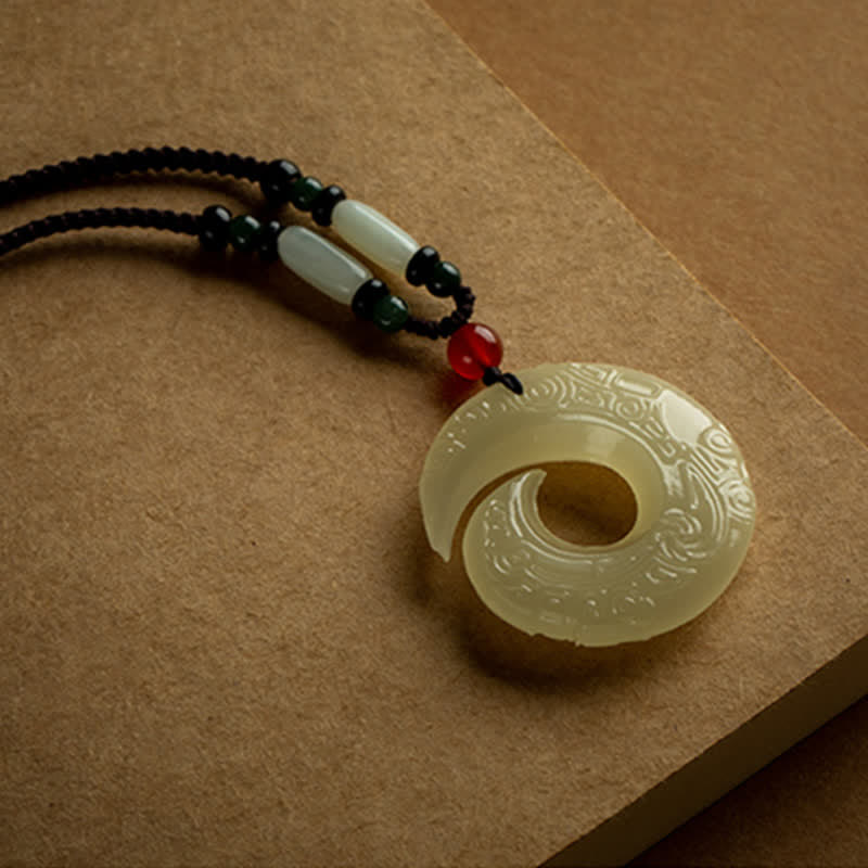 Buddha Stones Peace Buckle Jade Small Leaf Red Sandalwood Cinnabar Agate Luck Necklace Pendant - image 15