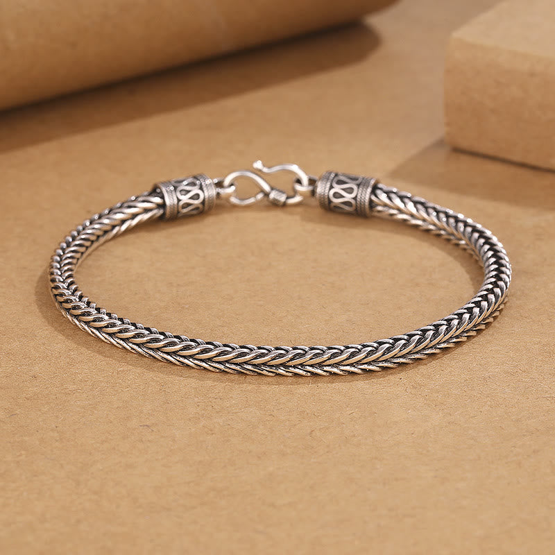 Buddha Stones Vintage Dragon Keel Braided Twisted Design Wealth Buckle Bracelet - 22cm - image 0