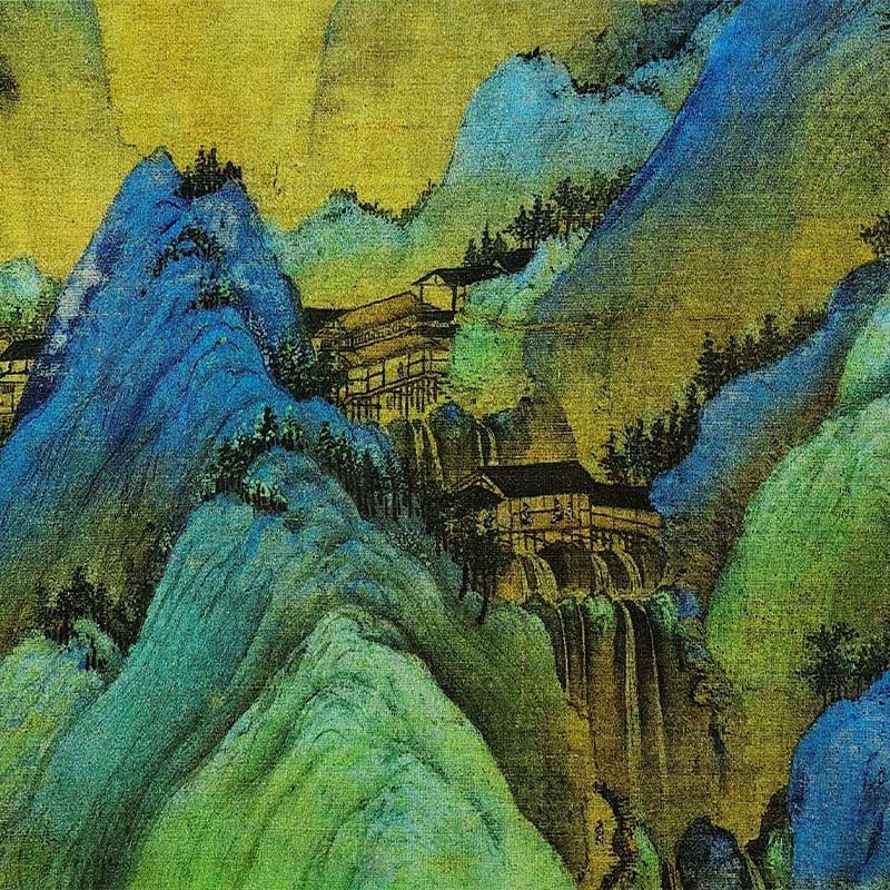 Buddha Stones A Panorama of Rivers and Mountains 100% Mulberry Silk Scarf Premium Grade 6A Silk Shawl - image 4