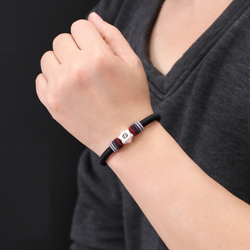 Buddha Stones 999 Sterling Silver 12 Constellations of the Zodiac Blessing Handmade String Bracelet - image 9