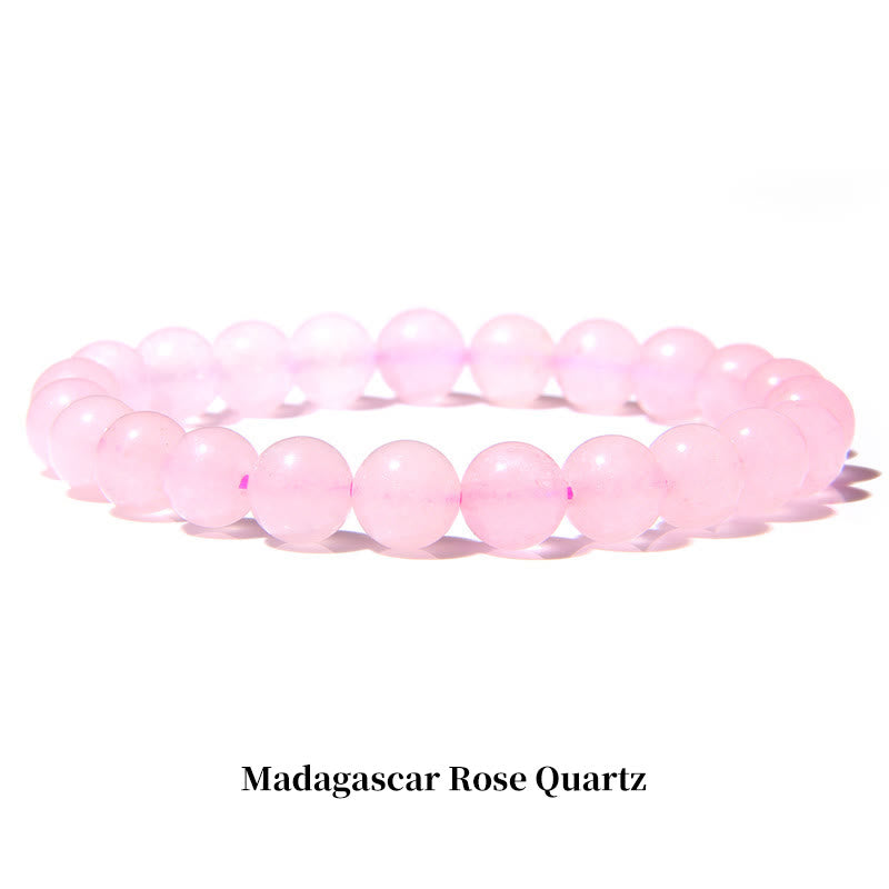 Buddha Stones Natural Stone Quartz Healing Beads Bracelet - 8mm - Madagascar Rose Quartz - image 3