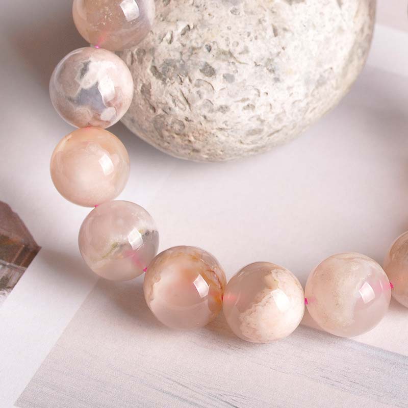 Buddha Stones Sakura Agate Peace Blessing Bracelet - image 3