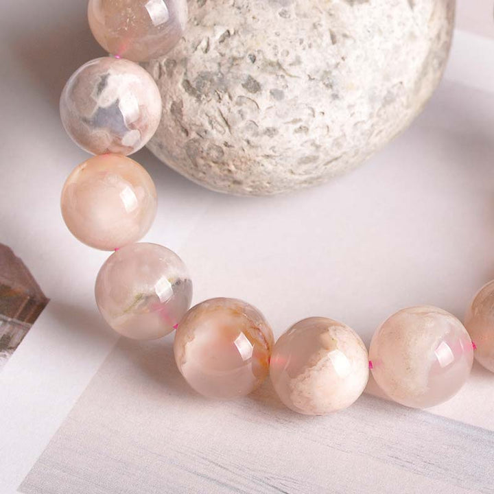 Buddha Stones Sakura Agate Peace Blessing Bracelet - image 3