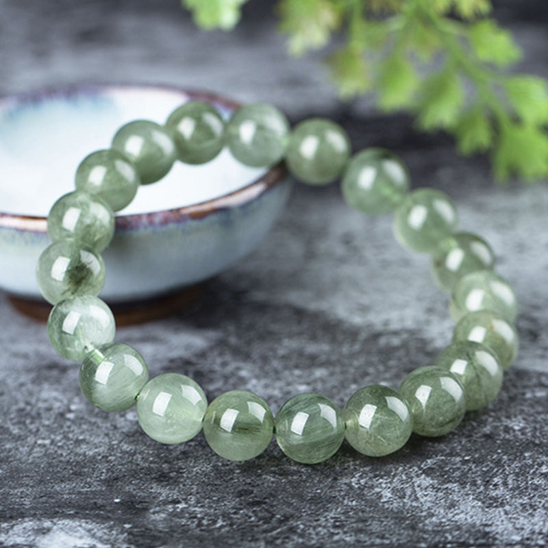 Buddha Stones Natural Green Crystal Blessing Wealth Bracelet - image 1