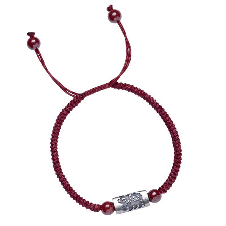 Buddha Stones 925 Sterling Silver 12 Chinese Zodiac Cinnabar String Bracelet - image 3