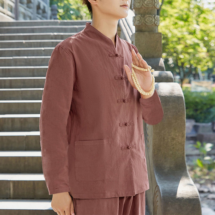 Buddha Stones Spiritual Zen Practice Yoga Meditation Prayer Clothing Men's Set - Brown - US/UK/AU48，EU58 (6XL) - image 6
