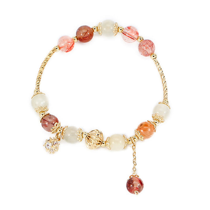 Buddha Stones Colorful Rutilated Quartz Cat Eye Zircon Auspiciousness Bead Bracelet - image 8