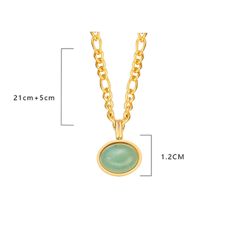 Oval Turquoise Strength Titanium Steel Necklace Pendant - image 14