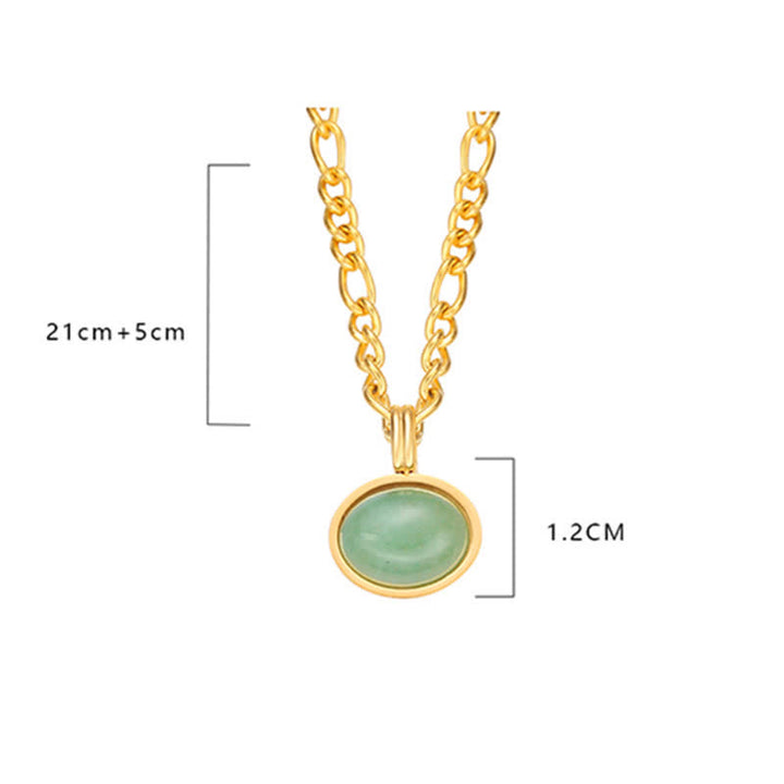 Oval Turquoise Strength Titanium Steel Necklace Pendant - image 14