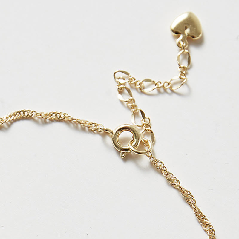 Buddha Stones 14K Gold Plated Hetian Jade Golden Rose Flower Luck Chain Bracelet - image 5
