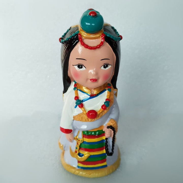 Buddha Stones Hand Painted Tibetan Figures Creative Home Office Car Decoration Ornament - 11cm Tibetan Girl Dolma - image 17