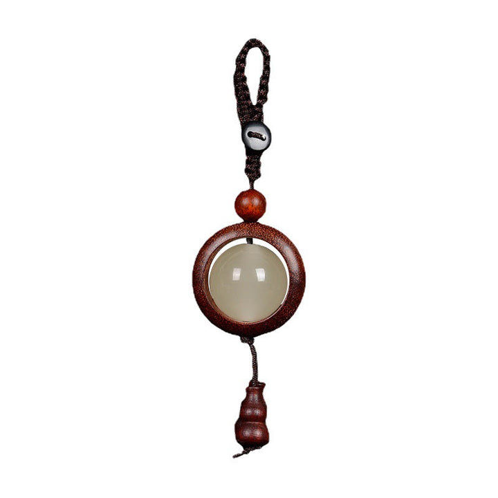 Buddha Stones Red Sandalwood Ebony Wood Green Sandalwood Luminous Lucky Bead Gourd Peace Key Chain - image 19