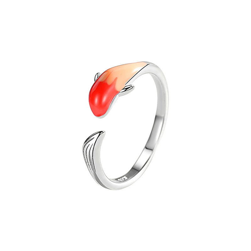 Buddha Stones Koi Fish Copper Balance Luck Adjustable Ring - image 14