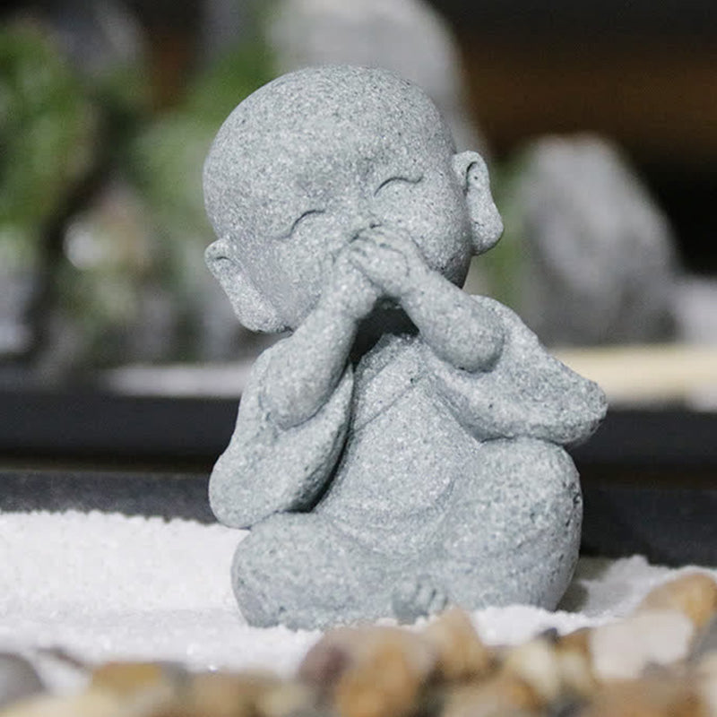 Buddha Stones Meditation Prayer Monk Buddha Statue Serenity Home Decoration - image 14