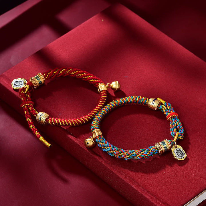 Buddha Stones Tibetan Om Mani Padme Hum Carved Zakiram Goddess of Wealth Charm Amulet Bracelet - image 16