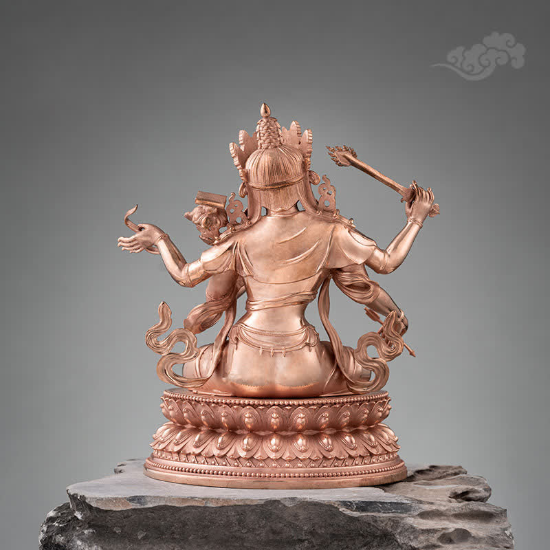 Four-armed Manjusri Bodhisattva Figurine Serenity Copper Statue Decoration - image 4